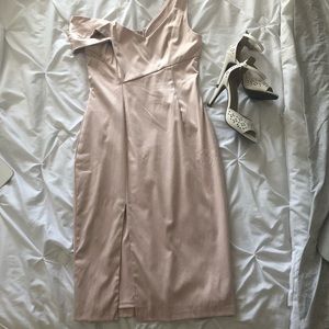 A formal dress on side off the shoulder!